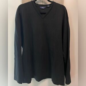 Brooks Brothers 346 Black V-Neck Cotton Sweater SIZE XL Men’s